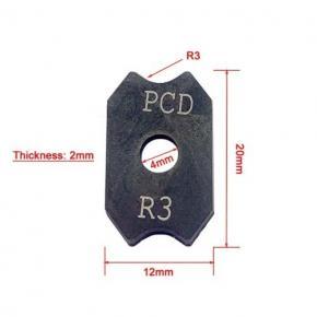 Cuchillas de raspado de diamante PCD de 20x12x2mm, raspadores de carpintería para aplicadora de bandas de borde